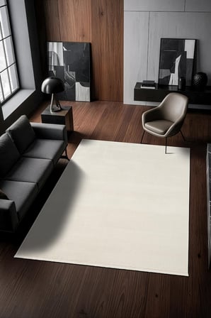 Look Modern LM005W Krem Halı Modern Desen Akrilik Yumuşak Tozuaz Mutfak Koridor Salon Halısı