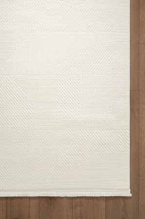 Look Modern LM005W Krem Halı Modern Desen Akrilik Yumuşak Tozuaz Mutfak Koridor Salon Halısı