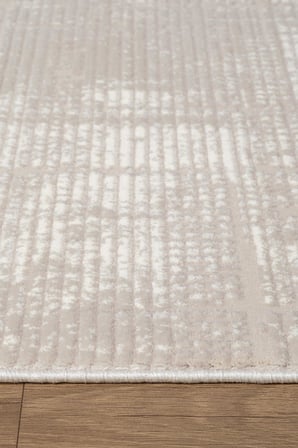 Arya A02357 Krem Gri Akrilik Halı Dekoratif Modern Desen Yumuşak Tozuaz Salon Halısı