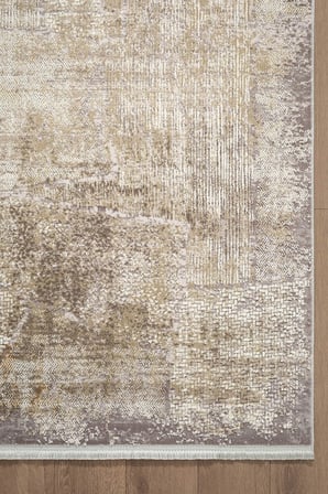 Matris MI002B Bej Halı Modern Pamuk Taban Akrilik Tozuaz Salon Yatak Odası Koridor Halısı
