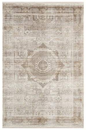 Matris MI005R Krem Kahve Halı Modern Pamuk Taban Akrilik Tozuaz Salon Yatak Odası Koridor Halısı