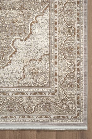 Matris MI004R Krem Kahve Halı Modern Pamuk Taban Akrilik Tozuaz Salon Yatak Odası Koridor Halısı