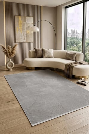 Luxia LU001G Gri Akrilik Modern Salon Koridor Yatak ve Oturma Odası Halısı