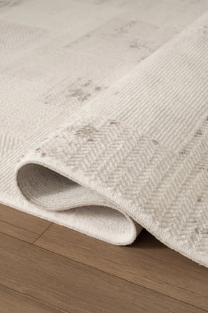 Luxia LU003G Krem Gri Akrilik Modern Salon Koridor Yatak ve Oturma Odası Halısı