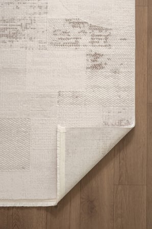Luxia LU003G Krem Gri Akrilik Modern Salon Koridor Yatak ve Oturma Odası Halısı