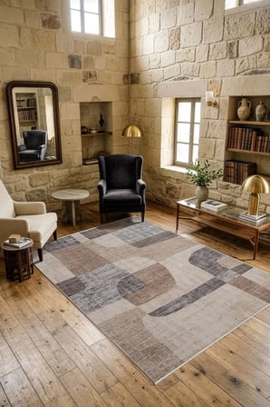 Focus FO006A Bej Gri Modern Salon Koridor Yatak ve Oturma Odası Halısı