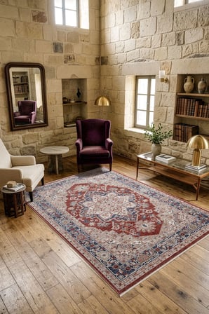 Focus F0C001R Renkli Vintage Modern Salon Koridor Yatak ve Oturma Odası Halısı