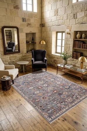 Focus FO004R Gri Renkli Vintage Modern Salon Koridor Yatak ve Oturma Odası Halısı