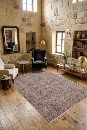 Focus FO002G Gri Vintage Modern Salon Koridor Yatak ve Oturma Odası Halısı