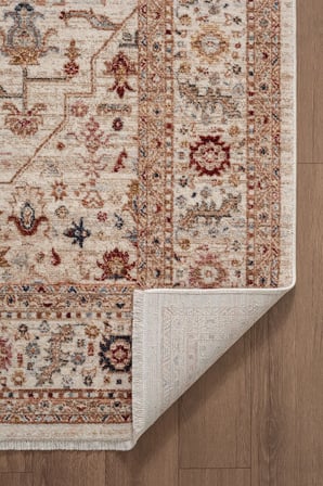 Focus FO002R Krem Renkli Vintage Modern Salon Koridor Yatak ve Oturma Odası Halısı