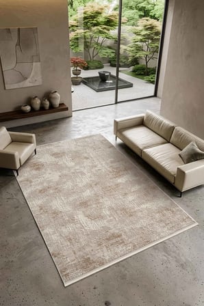 Mihenk MH004A Gri-Açık Kahve Akrilik Modern Salon, Koridor, Yatak ve Oturma Odası Halısı