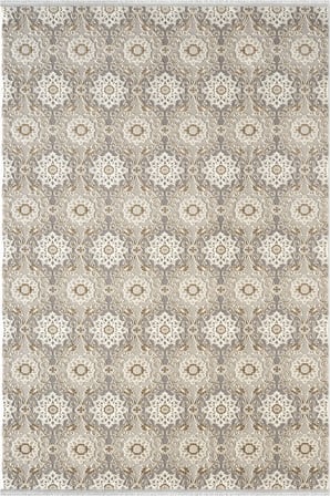 Mihenk MH003B Beyaz-Gri Akrilik Geometrik Desen Modern Salon, Koridor, Yatak ve Oturma Odası Halısı