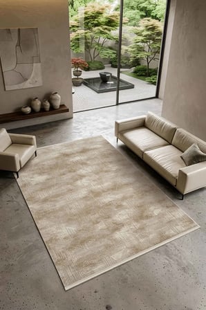 Mihenk MH001B Açık Kahve Gri Akrilik Modern Salon, Koridor, Yatak ve Oturma Odası Halısı