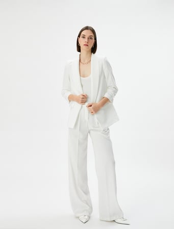 Blazer Ceket Şal Yaka Cepli Regular Fit