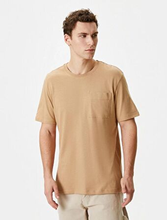 Koton Erkek T-shirt 4SAM10228HK DEVE TÜYÜ