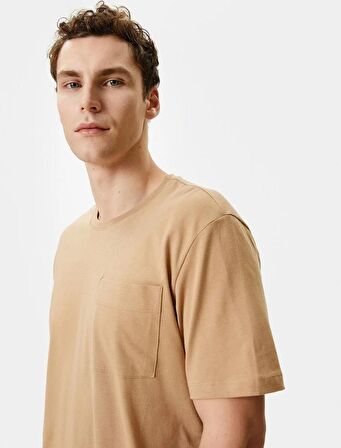 Koton Erkek T-shirt 4SAM10228HK DEVE TÜYÜ