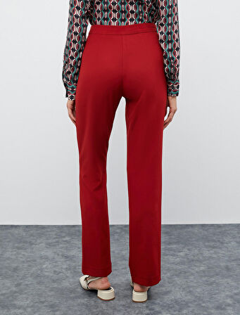 Melis Ağazat X Koton - Yüksek Bel Nervürlü Kumaş Pantolon