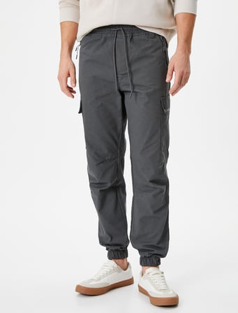 Kargo Jogger Pantolon Beli Bağcıklı Cep Detaylı
