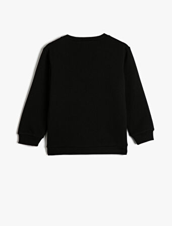 Sweatshirt Uzun Kollu Bisiklet Yaka Kaplan Baskı Detaylı 