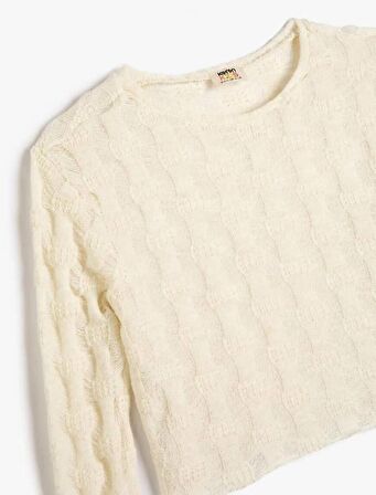 4WKG10679AK Koton Kız Çocuk Sweat EKRU