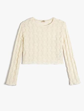 4WKG10679AK Koton Kız Çocuk Sweat EKRU