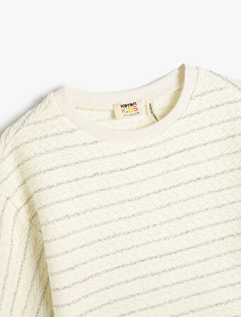 Crop Sweatshirt Uzun Kollu Bisiklet Yaka