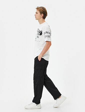 Kargo Paraşüt Bol Pantolon Beli Lastikli Cep Detaylı Stoperli