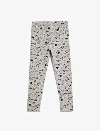 4SKG40037AK Koton Kız Çocuk Tayt GRİ DESENLİ