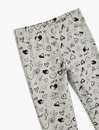 4SKG40037AK Koton Kız Çocuk Tayt GRİ DESENLİ