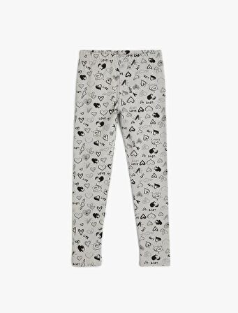 4SKG40037AK Koton Kız Çocuk Tayt GRİ DESENLİ