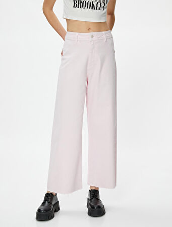 Geniş Kısa Paça Kot Pantolon Yüksek Bel - Sandra Jeans