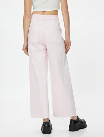 Geniş Kısa Paça Kot Pantolon Yüksek Bel - Sandra Jeans