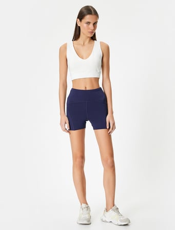 Spor Biker Tayt Ekstra Mini Yüksek Bel Slim Fit