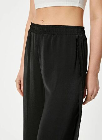Koton Normal Bel Regular Fit Siyah Kadın Chino Pantolon 4SAK40076PW
