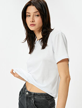 Basic Tişört Bisiklet Yaka Kısa Kollu Standart Kesim