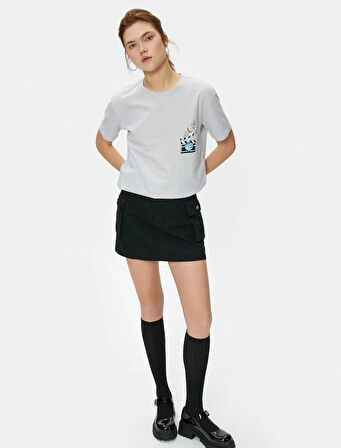 4SAL10139IK Koton Kadın T-shirt GRİ