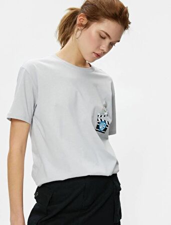 4SAL10139IK Koton Kadın T-shirt GRİ