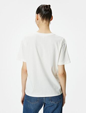 4SAL10161IK Koton Kadın T-shirt EKRU