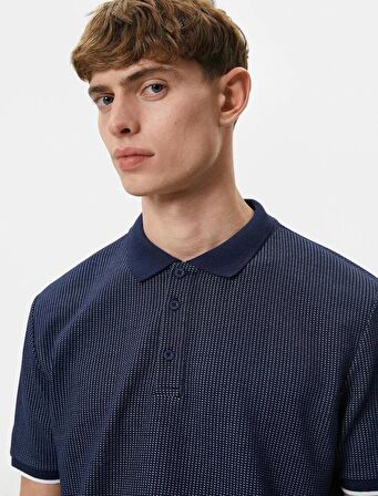 4SAM10089MK Koton Erkek T-shirt LACİVERT