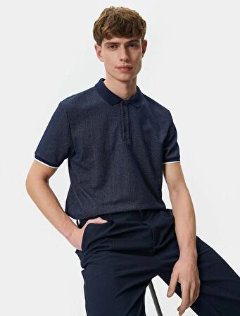 4SAM10089MK Koton Erkek T-shirt LACİVERT