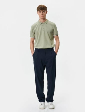 4SAM10089MK Koton Erkek T-shirt HAKİ