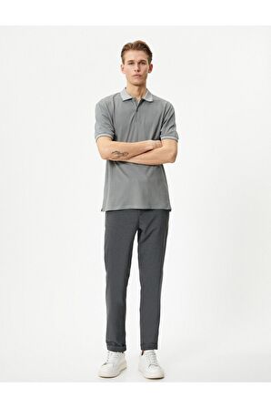 Polo Yaka Tişört Slim Fit Kısa Kollu Yaka Detaylı