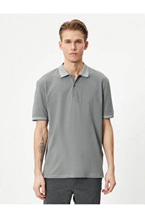 Polo Yaka Tişört Slim Fit Kısa Kollu Yaka Detaylı