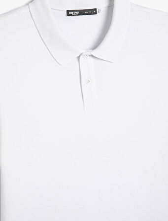 Polo Yaka Tişört Slim Fit Düğmeli Kısa Kollu