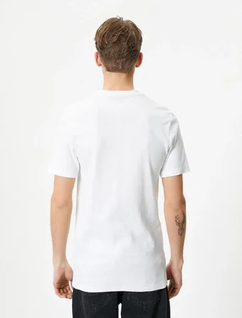 4SAM10272HK Koton Erkek T-shirt BEYAZ