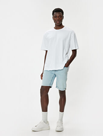 Oversize Kot Şort Bermuda Cep Detaylı Pamuklu