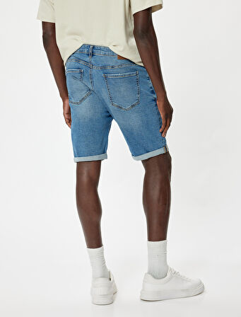 Oversize Kot Şort Bermuda Cep Detaylı Pamuklu