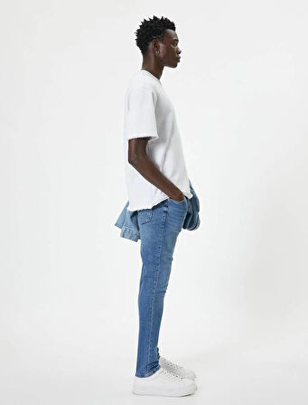 4SAM40108ND Koton Mıchael Erkek Jean Pantolon AÇIK İNDİGO