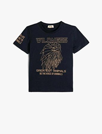 4SKB10321TK Koton Erkek Çocuk T-shirt LACİVERT