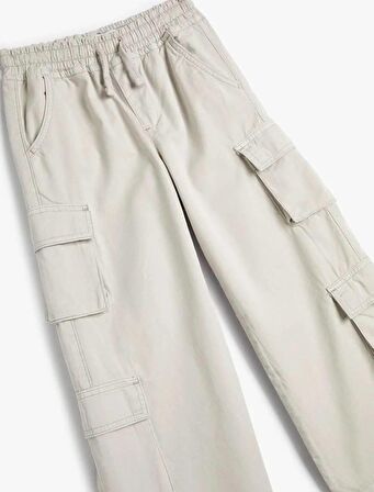 4SKG40047AD Koton Kız Çocuk Jean Pantolon GRİ